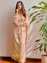 Elara Classic Beige Chikankari Kurta Set (Set of 3)